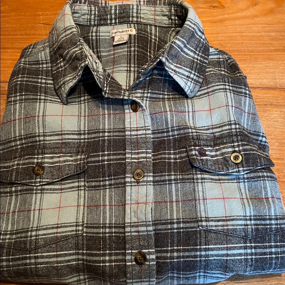 EUC Carhartt‎ Shirt Women’s Flannel L 12/14